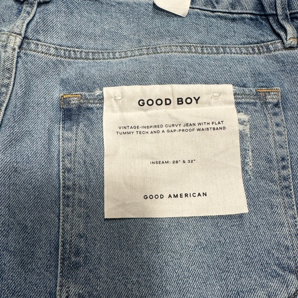 NWT Good American Good Boy
Distressed Indigo Jeans Size 15 - Picture 9 of 11